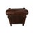 Brown Lazzaro Brown Leather Club Chair With Nailhead Trim and Turned Wood Legs For Sale - Image 8 of 10