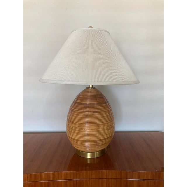 1970s 1970s Pencil Reed Lamps With Micro Pleat Shades in the Style of Gabriella Crespi For Sale - Image 5 of 8