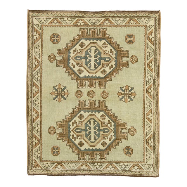 Turkish Vintage Anatolian Rug 4'6" x 5'6" #17111 For Sale