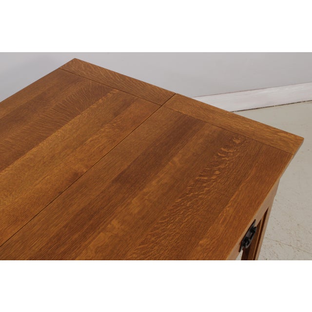 Brown Stickley Mission Oak 3 Drawer Flip Top Sofa Table For Sale - Image 8 of 18