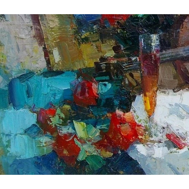 Roses Still Life Oil Painting, Soviet Ukrainian Art 59-69 For Sale - Image 4 of 6
