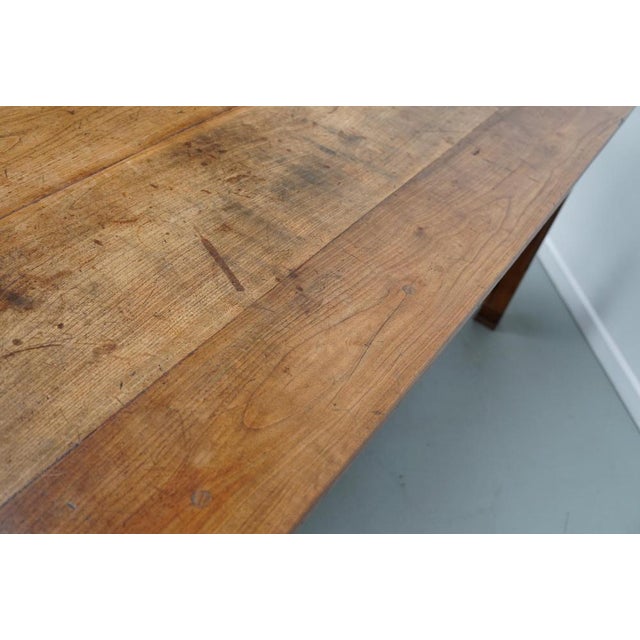 Wood Antique 19th Century French Rustic Elm Farmhouse Dining Table For Sale - Image 7 of 18