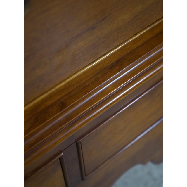 Wood Stickley Queen Anne Cherry Flat Top Highboy For Sale - Image 7 of 18