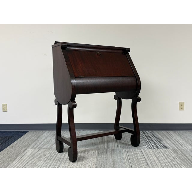 Brown Antique Mahogany Writihg Desk With Lots of Patina For Sale - Image 8 of 11