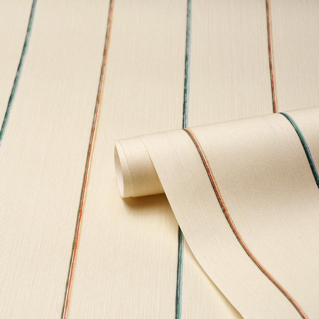 Schumacher SAMPLE - Schumacher X Backdrop Draper Stripe Wallpaper In Moonlight For Sale - Image 4 of 4