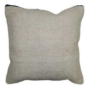 White Kilim Pillow with Black Stripe