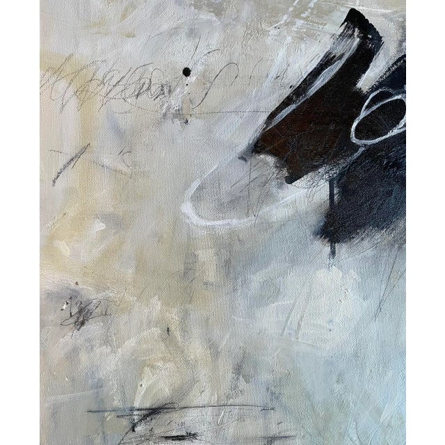 “Collected Memories" Modern Black Grey Original Abstract Diptych Painting by Michele Zuzalek - Set of 2 For Sale In Washington DC - Image 6 of 6