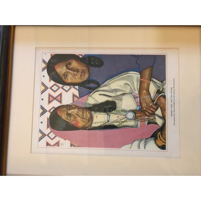 1940s Set of Five Harvey House Native American Prints, Framed For Sale - Image 9 of 11