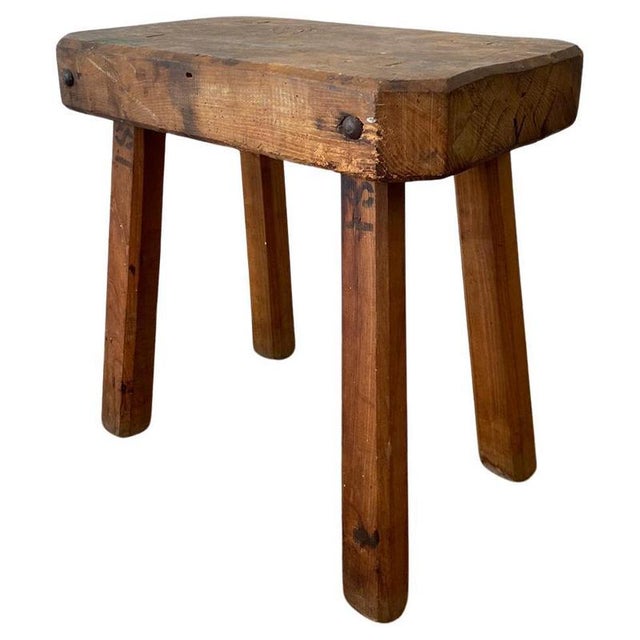 Rustic Farmhouse Chopping Block Table, 1956 For Sale - Image 12 of 12