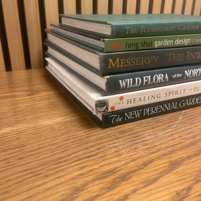 Curated Garden & Botanical Book Stack in Layered Greens For Sale - Image 4 of 6