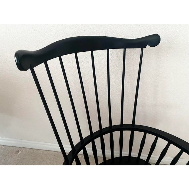 Ethan Allen Baumritter Stunning Black Windsor Comb Back Armchair Excellent Mint Condition. For Sale - Image 12 of 17