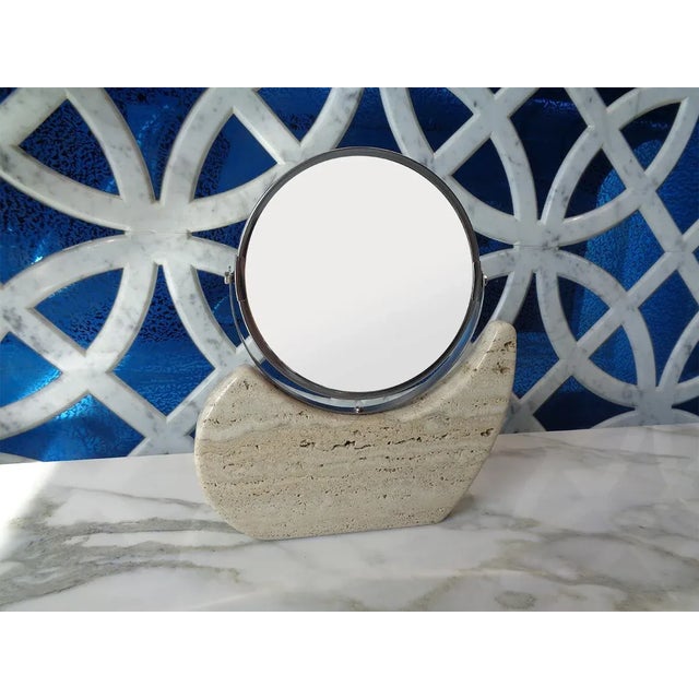 After a careful selection of top quality material, the young moon mirror with Travertine base is made from a single solid...