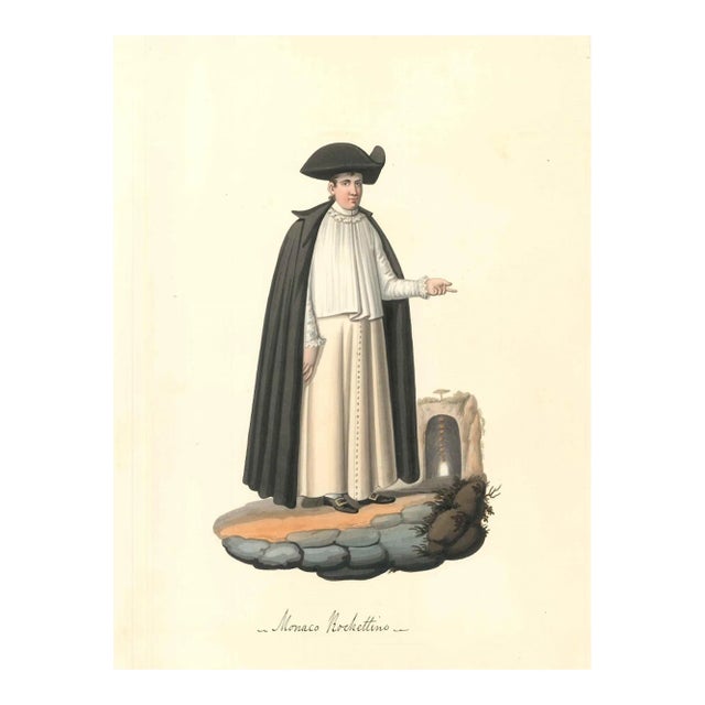 Monaco Rochettino - Watercolor by M. De Vito - 1820 ca. 1820 c.a. For Sale