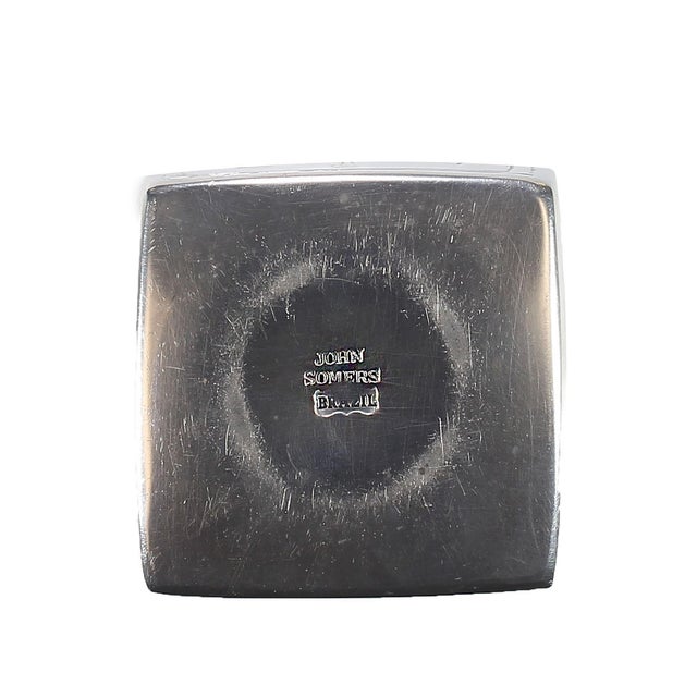 Late 20th Century Late 20th Century Square Lidded Pewter Box With Christian Motif For Sale - Image 5 of 7