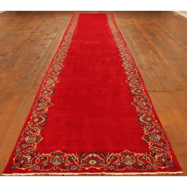 Middle Eastern Hand-Knotted Wool Runner Rug For Sale - Image 9 of 10