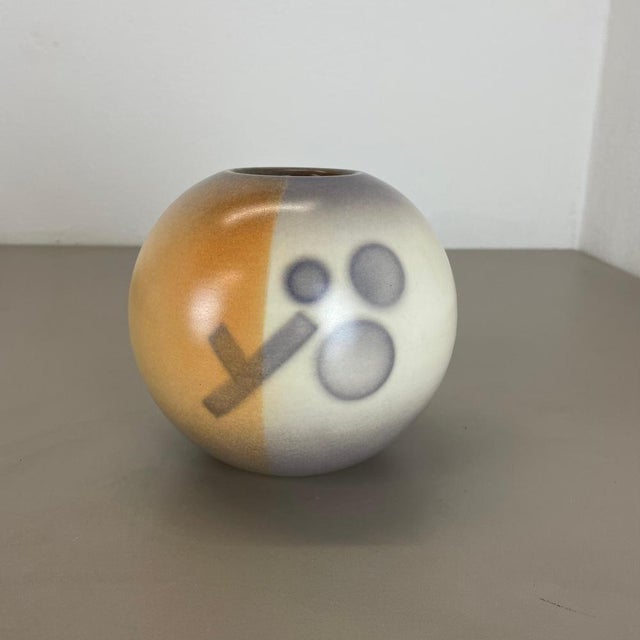 Bauhaus Ceramic Pottery Vase from Karlsruher Majolika, Germany, 1950s For Sale - Image 4 of 18