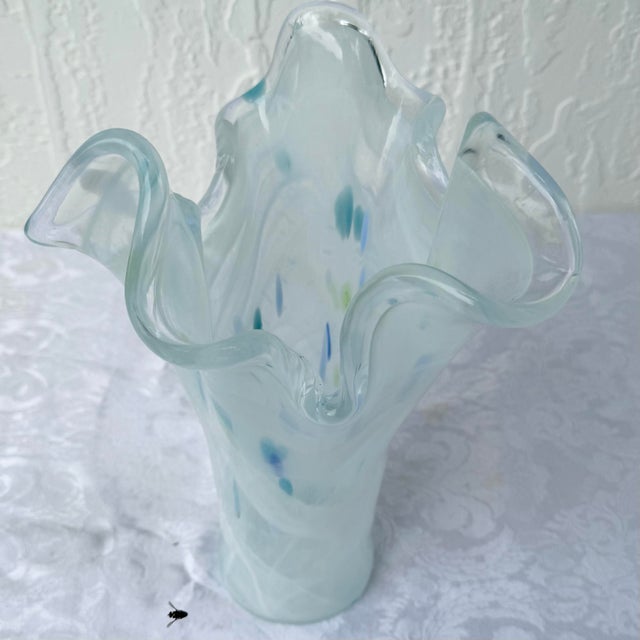 Late 20th Century Italian Hand-Blown Art Glass Vase Made in the Murano Tradition For Sale - Image 5 of 5