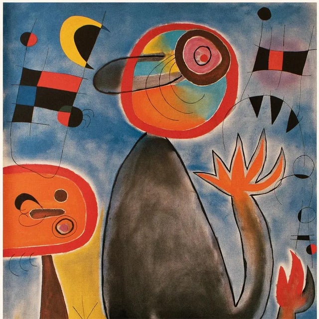 Joan Miró 1993 Joan Miro "Ladders Cross the Sky in a Wheel of Fire", First German Edition Poster For Sale - Image 4 of 8