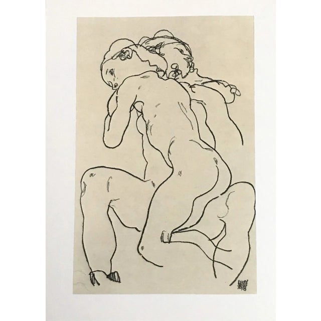 Artist: Egon Schiele Country: Austria Title: Two Girls Embracing Medium: Offset – 40 Paper: Heavy paper 16 x 12 inch...