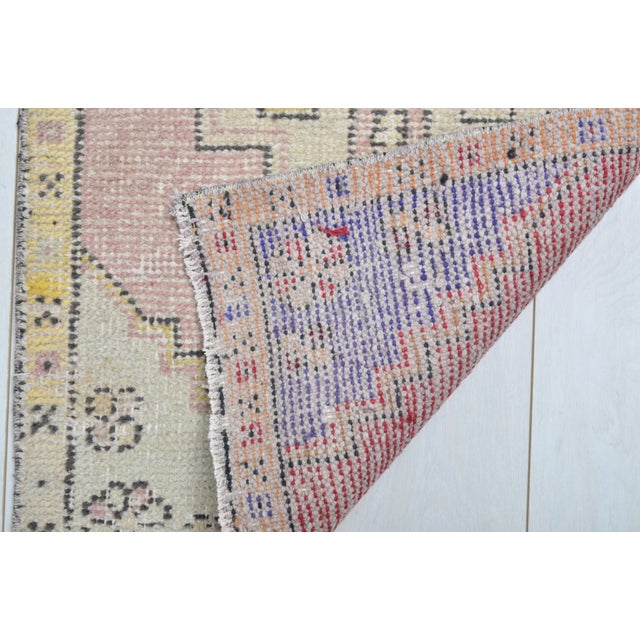 1950s Small Mid 20th Century Vintage Rug For Sale - Image 5 of 5