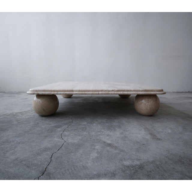 Post Modern Square Low Profile Travertine Coffee Table ...