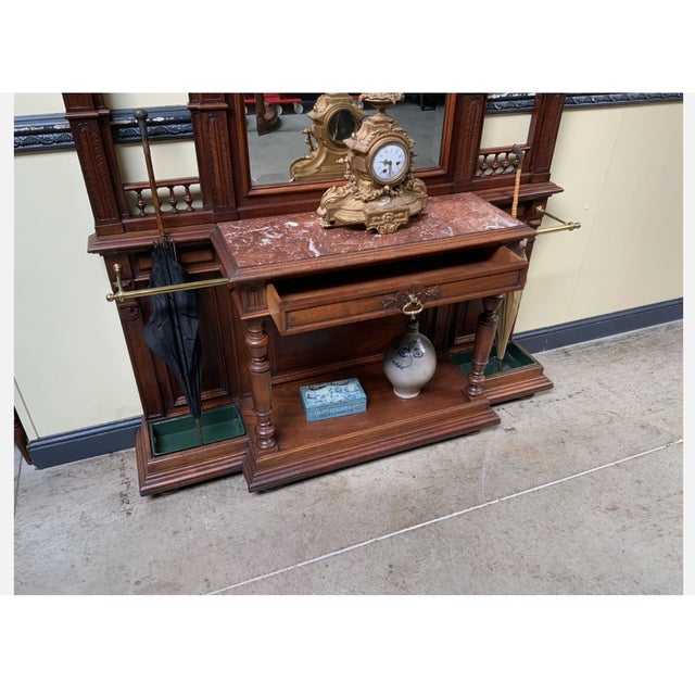 Antique Art Nouveau Walnut Wardrobe, 1900 For Sale - Image 9 of 11