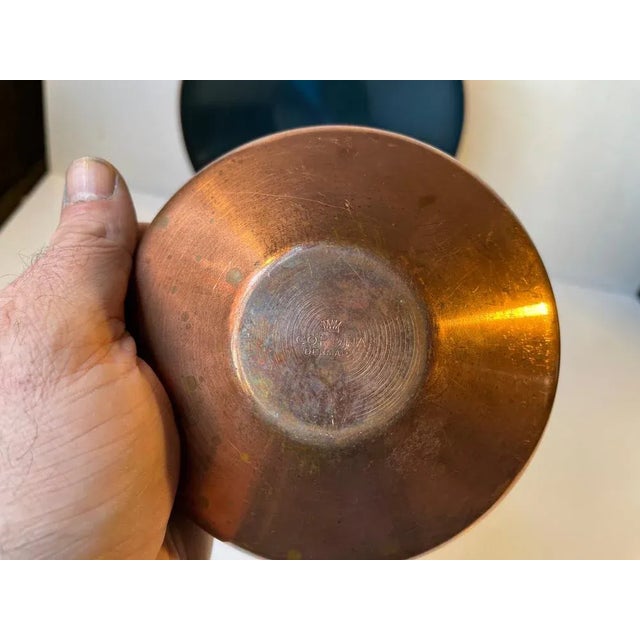 Blue Danish Modern Copper and Enamel Bowls from Corona, 1960s, Set of 2 For Sale - Image 8 of 10