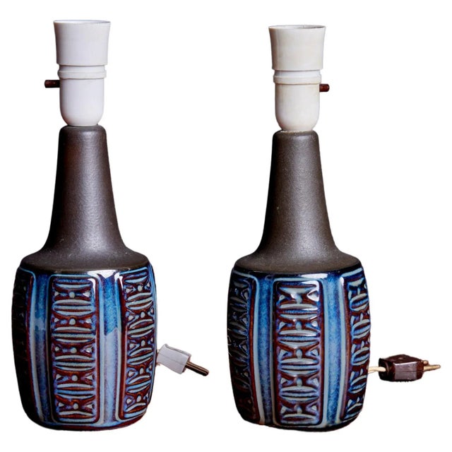 Ceramic Ceramic Table Lamps attributed to Soholm, Denmark, 1960s, Set of 2 For Sale - Image 7 of 7