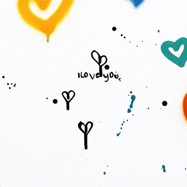 Playful Graffiti Painting Street Art "Golden Hearts" Original Artwork by Amber Goldhammer For Sale - Image 4 of 10