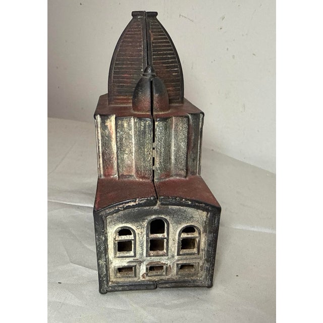 Rare Antique 1893 19th Century World's Fair Admin. Building Cast Iron Still Bank For Sale - Image 9 of 10