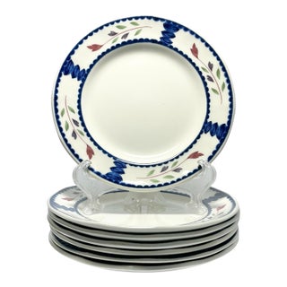 1990s Adams “Lancaster” Ironstone Bread Plates - Set of 7 For Sale