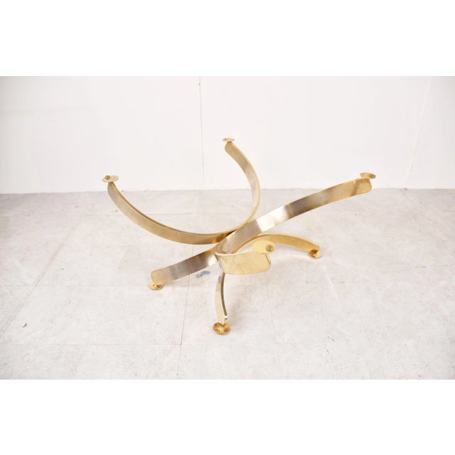 Italian Brass and Smoked Glass Coffee Table, 1970s For Sale - Image 9 of 11