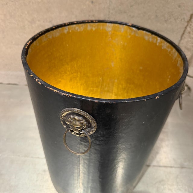 Maison Leleu Hollywood Regency Tole Peinte Catch All Umbrella Waste Basket For Sale - Image 4 of 11