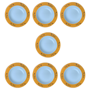 German Postmodern Flying Objects Series Soup Plates by David Palterer and Sieger Design for Arzberg, 1990s, Set of 7