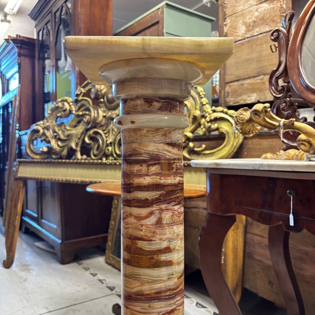 Vintage Marble-Alabaster Column, 1940s For Sale - Image 11 of 14