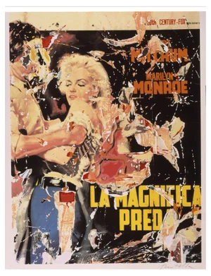 Mimmo Rotella, La magnifica preda, 1998, Color Silkscreen and Collage