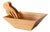 Vintage Bamboo Salad Serving Bowl With Hand Shaped Serving Utensils For Sale