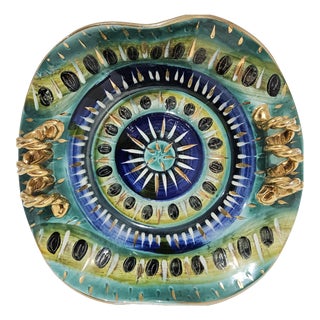 Ceramic Plate from H. Bequet Quaregnon, Belgium, 1950s For Sale