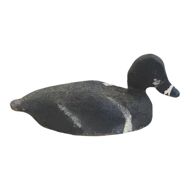Antique Rustic Primitive Farmhouse East Coast Carved Duck Decoy For Sale
