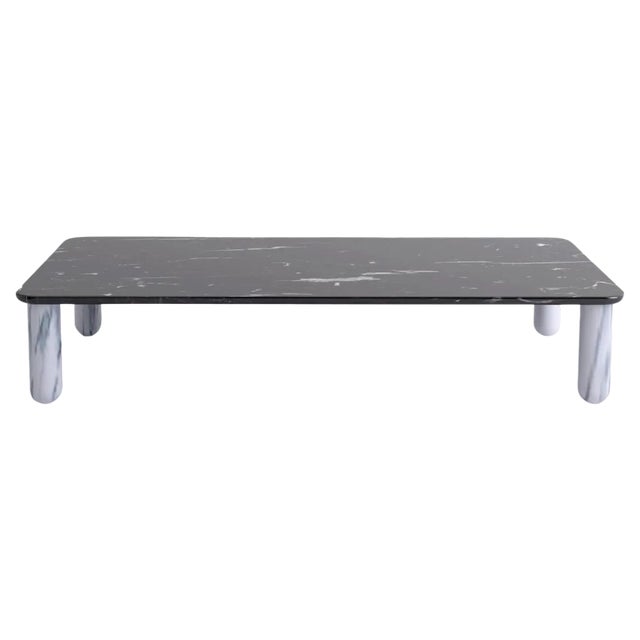XLarge Black and White Marble Sunday Coffee Table by Jean-Baptiste Souletie For Sale