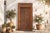 Hand-carved from solid teak, this Antique Indian Architectural Door and Frame is a testament to the master woodcraft of...
