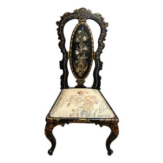 19th-Century Japanned / Chinoiserie Side Chair For Sale