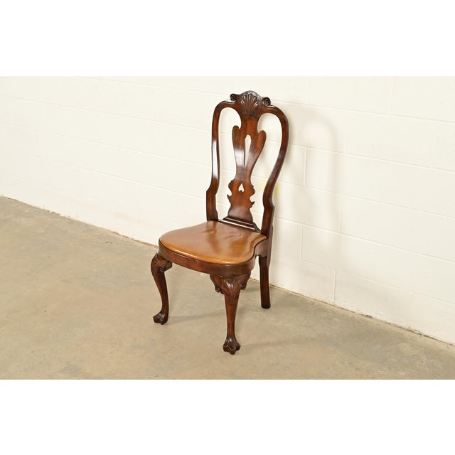 Queen Anne Kittinger Georgian Carved Mahogany Side Chair or Dining Chair For Sale - Image 3 of 17