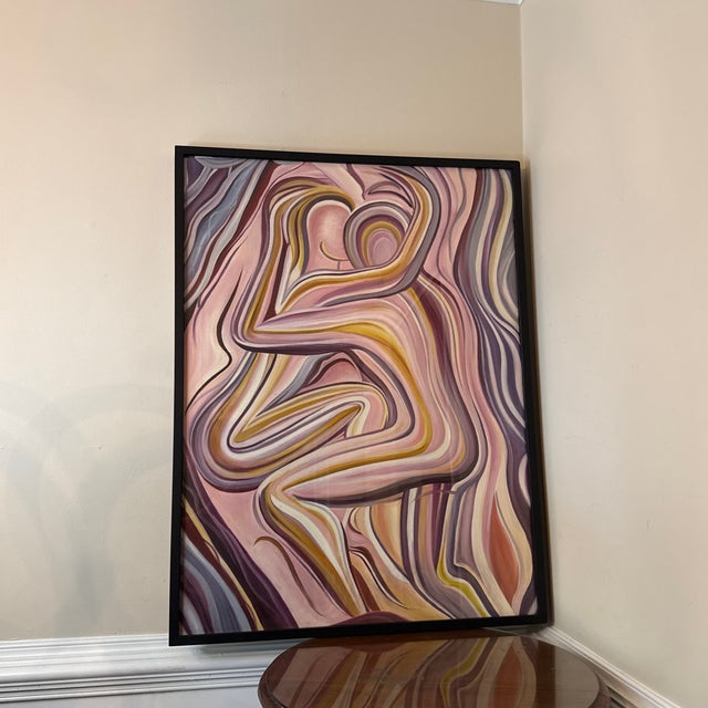Add a bold and emotional statement piece to your space with this stunning large-scale abstract painting, featuring two...