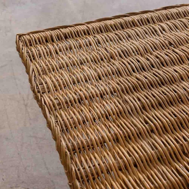 Tan 1960s Large French Wicker Coffee Table For Sale - Image 8 of 12