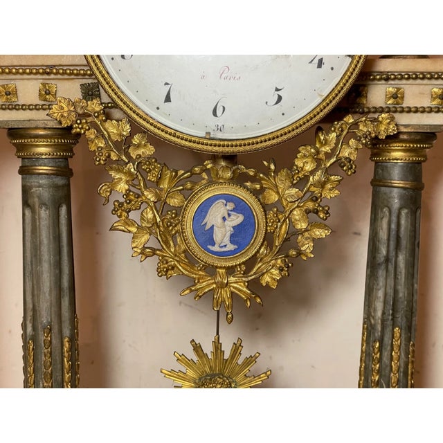 Antique 19th C French a Paris Louis XVI Ornate Ormolu Bronze Marble Mantle Clock For Sale In New York - Image 6 of 16