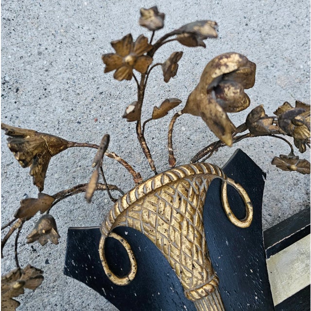 Antique 19th Century Continental Gilt Pier Mirror With Flower Basket Crest & Faux Marbleized Pilasters For Sale In Washington DC - Image 6 of 12