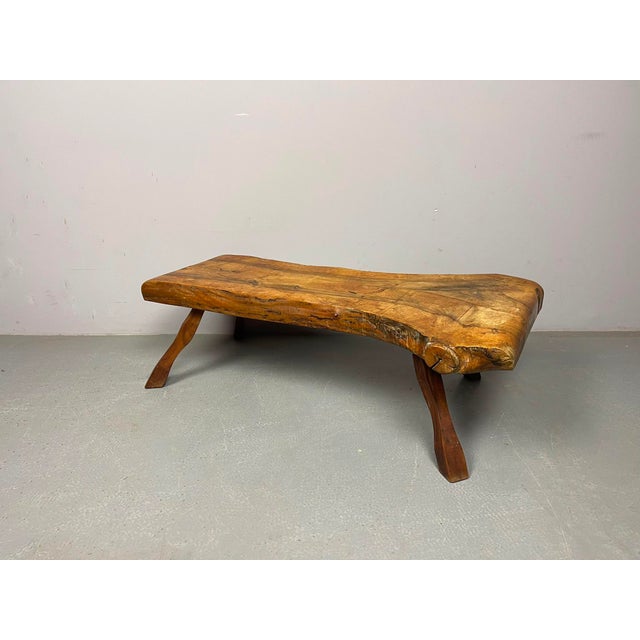 Brutalist Wabi-Sabi Freeform Hardwood Coffee Table, 1970s For Sale - Image 12 of 12
