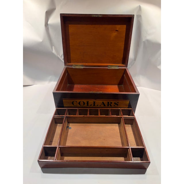 Brown 19th Century Gentleman's Retail Display or Dresser Box Marked "Collars" For Sale - Image 8 of 12