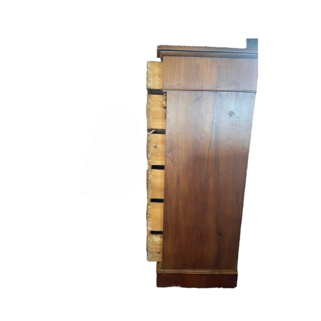 Transitional 1900s Walnut Tall Dresser For Sale - Image 3 of 5
